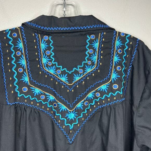 Bob Mackie Wearable Art Women's Western Embroidered Button Up Shirt Size XL Boho - Picture 6 of 10